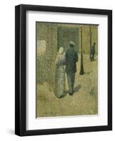 Couple dans la rue, 1887 Couple in a street. Canvas, 38,5 x 33 cm R.F. 1977-27.-Charles Angrand-Framed Premium Giclee Print