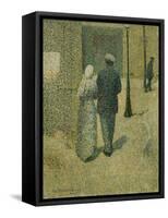 Couple dans la rue, 1887 Couple in a street. Canvas, 38,5 x 33 cm R.F. 1977-27.-Charles Angrand-Framed Stretched Canvas