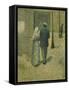 Couple dans la rue, 1887 Couple in a street. Canvas, 38,5 x 33 cm R.F. 1977-27.-Charles Angrand-Framed Stretched Canvas