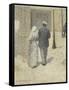 Couple dans la rue-Charles Angrand-Framed Stretched Canvas