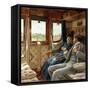 Couple dans un compartiment de train-Ricardo Lopez-Cabrera-Framed Stretched Canvas