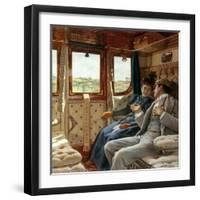 Couple dans un compartiment de train-Ricardo Lopez-Cabrera-Framed Giclee Print