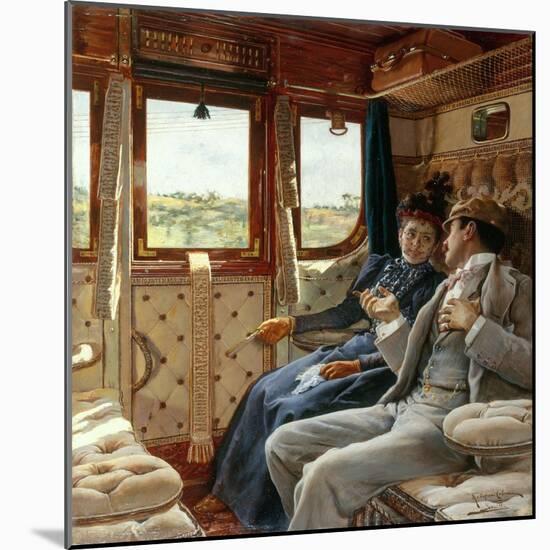Couple dans un compartiment de train-Ricardo Lopez-Cabrera-Mounted Giclee Print