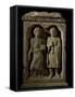 Couple, Detail Relief from Pillar of Dancer, Arlon, Belgium-null-Framed Stretched Canvas
