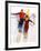 "Couple Downhill Skiing,"January 1, 1937-R.J. Cavaliere-Framed Giclee Print