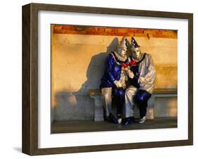 Couple Dressed in Masks and Costumes Taking Part in Venice Carnival, Venice, Veneto, Italy-Lee Frost-Framed Photographic Print
