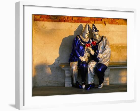 Couple Dressed in Masks and Costumes Taking Part in Venice Carnival, Venice, Veneto, Italy-Lee Frost-Framed Photographic Print