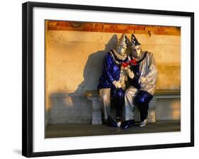 Couple Dressed in Masks and Costumes Taking Part in Venice Carnival, Venice, Veneto, Italy-Lee Frost-Framed Photographic Print