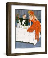 Couple Drinking 1908-null-Framed Photographic Print