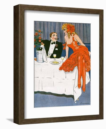 Couple Drinking 1908-null-Framed Photographic Print