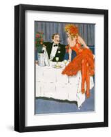 Couple Drinking 1908-null-Framed Photographic Print