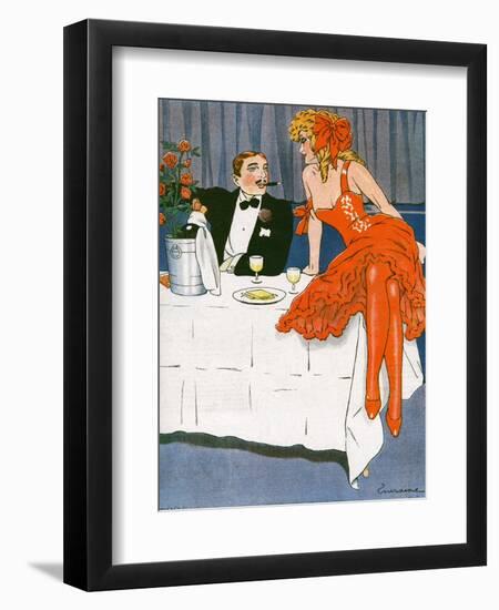 Couple Drinking 1908-null-Framed Photographic Print