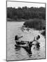 Couple Drinking Beer at Inner Tube Floating Party on the Apple River-Alfred Eisenstaedt-Mounted Photographic Print
