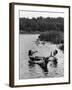 Couple Drinking Beer at Inner Tube Floating Party on the Apple River-Alfred Eisenstaedt-Framed Photographic Print