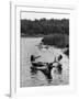 Couple Drinking Beer at Inner Tube Floating Party on the Apple River-Alfred Eisenstaedt-Framed Photographic Print