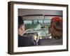 Couple Driving in Studebaker Down Country Road. 1946-Bernard Hoffman-Framed Photographic Print