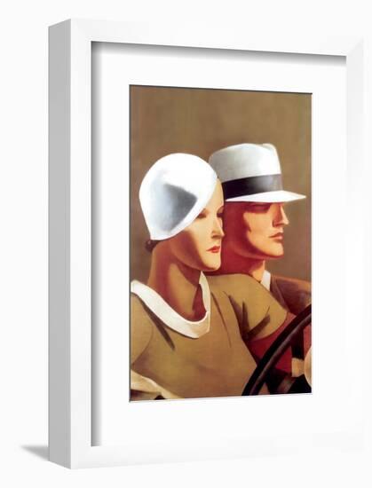 Couple Driving-Marcello Dudovich-Framed Premium Giclee Print