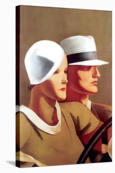 Couple Driving-Marcello Dudovich-Stretched Canvas