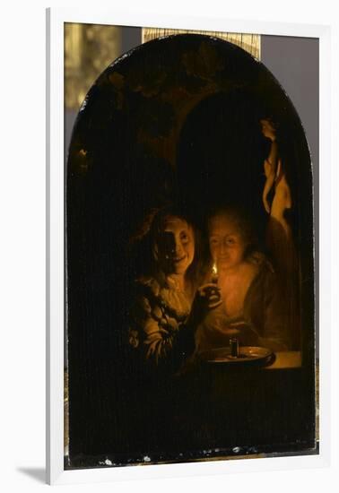 Couple éclairé par une bougie-Godfried Schalcken-Framed Giclee Print