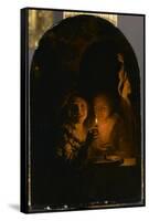 Couple éclairé par une bougie-Godfried Schalcken-Framed Stretched Canvas