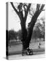 Couple Embracing in a Passionate Moment on the Bench in Hyde Park-Cornell Capa-Stretched Canvas