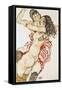 Couple Embracing-Egon Schiele-Framed Stretched Canvas