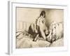 Couple Engaged in Foreplay, Plate 6 from Liebe-Mihaly von Zichy-Framed Giclee Print