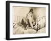 Couple Engaged in Foreplay, Plate 6 from Liebe-Mihaly von Zichy-Framed Giclee Print