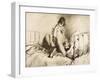 Couple Engaged in Foreplay, Plate 6 from Liebe-Mihaly von Zichy-Framed Giclee Print