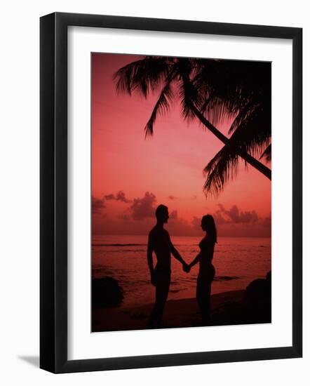 Couple Enjoying a Romantic Sunset on the Beach-Bill Bachmann-Framed Photographic Print