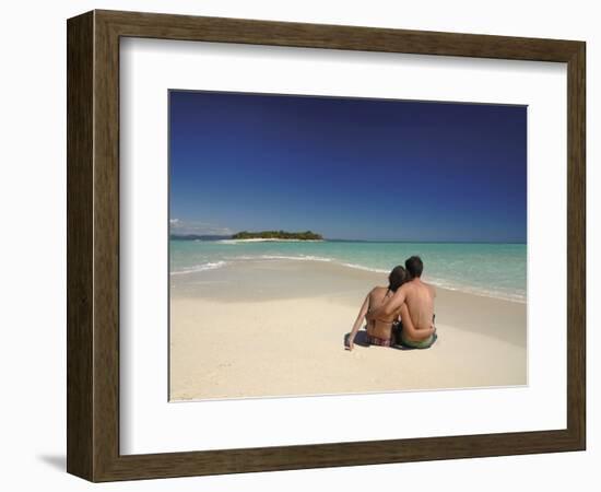 Couple Enjoying Honeymoon on Remote Island of Nosy Iranja, Off Coast of Madagascar, Indian Ocean-Michael Runkel-Framed Photographic Print