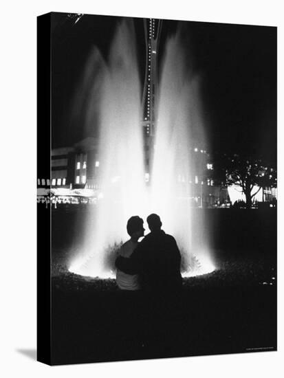 Couple Enjoying One of the Fountains at the Seattle World's Fair-Ralph Crane-Stretched Canvas