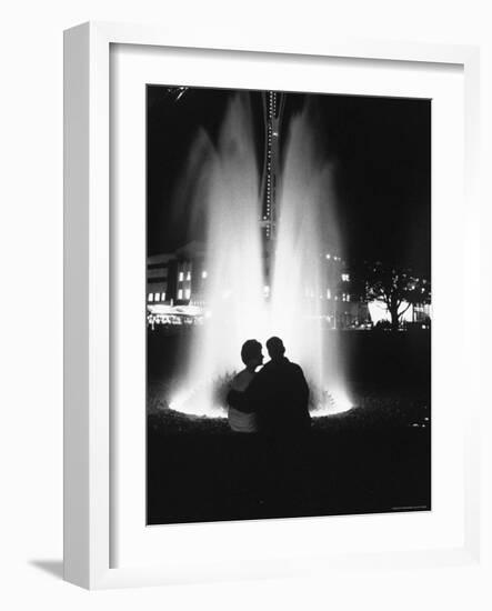 Couple Enjoying One of the Fountains at the Seattle World's Fair-Ralph Crane-Framed Photographic Print