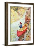 Couple Fishing Near a Waterfall-Philip Russell Goodwin-Framed Giclee Print