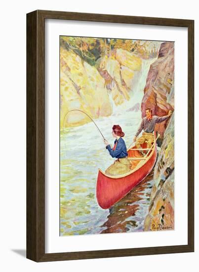 Couple Fishing Near a Waterfall-Philip Russell Goodwin-Framed Giclee Print