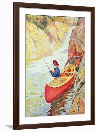 Couple Fishing Near a Waterfall-Philip Russell Goodwin-Framed Giclee Print