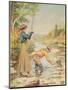 Couple Fishing on a River-null-Mounted Giclee Print