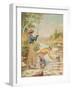 Couple Fishing on a River-null-Framed Giclee Print