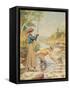 Couple Fishing on a River-null-Framed Stretched Canvas