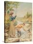 Couple Fishing on a River-null-Stretched Canvas