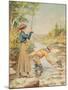 Couple Fishing on a River-null-Mounted Giclee Print