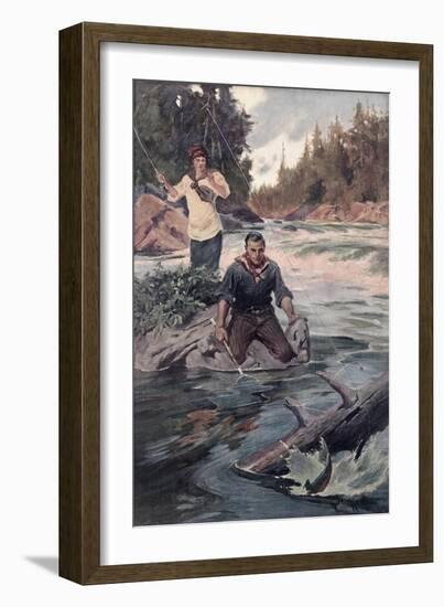 Couple Fishing-Oliver Kem-Framed Giclee Print