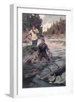 Couple Fishing-Oliver Kem-Framed Giclee Print