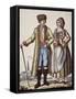 Couple from Prague, by Jacques Grasset De Saint - Sauveur (1757 - 1810)-null-Framed Stretched Canvas