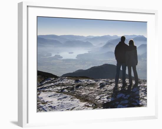 Couple Gazing at Mountain Landscape-Anthony West-Framed Photographic Print