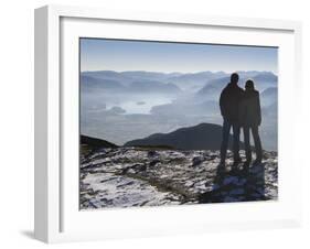 Couple Gazing at Mountain Landscape-Anthony West-Framed Photographic Print