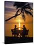 Couple Having Dinner at the Beach, Toasting Glasses, Maldives, Indian Ocean, Asia-Sakis Papadopoulos-Stretched Canvas