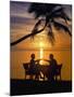 Couple Having Dinner at the Beach, Toasting Glasses, Maldives, Indian Ocean, Asia-Sakis Papadopoulos-Mounted Photographic Print