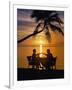 Couple Having Dinner at the Beach, Toasting Glasses, Maldives, Indian Ocean, Asia-Sakis Papadopoulos-Framed Photographic Print