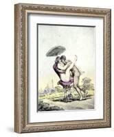 Couple Having Sex on a Wheeled Stool, 1808-17-Thomas Rowlandson-Framed Giclee Print